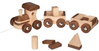 Goki treno in legno Amsterdam - trenino giocattolo con blocchi-3