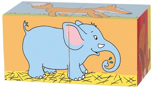 Goki puzzle cubi in legno animali - giocattolo educativo per bambini-3