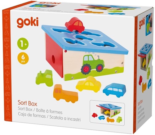 Goki scatola forme in legno veicoli giocattolo - educativo-3