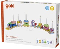 Goki trenino di compleanno giocattolo in legno decorazione festa-3