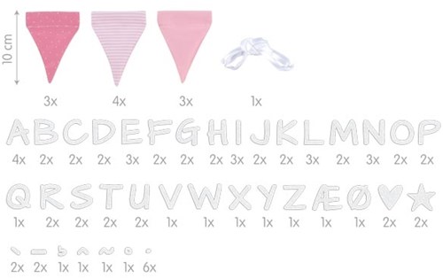 Goki bandierina in tessuto rosa - 10 bandiere e adesivi alfabeto-3