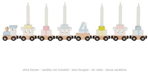 Goki trenino di compleanno in legno - giocattolo colorato per bambini-3