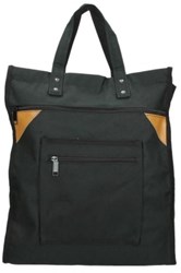 Beagles borsa della spesa nera robusta tela ampia shopper con cerniera