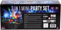 Party Time set luci da discoteca - Mini illuminazione party 3 pezzi - Multicolore-2
