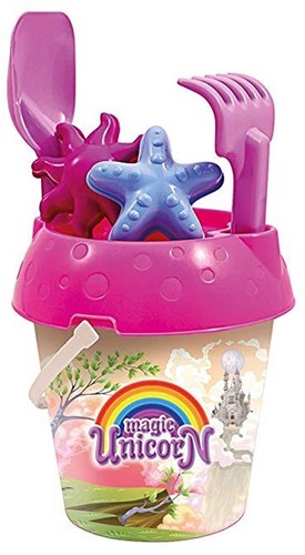 Adriatic giocattolo da spiaggia Magic Unicorn set secchiello 6 pezzi per bambini