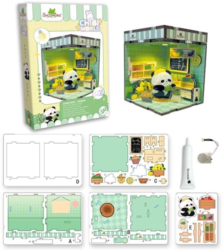 Sycomore peluche giocattolo Chibi Box Panda per bambini