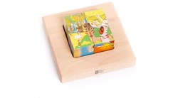 Bajo puzzle in blocchi di legno paesaggi - giocattolo educativo 4 blocchi