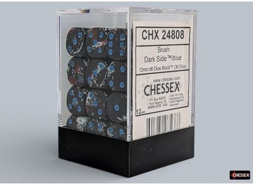 Chessex dadi Brush Dark Side blu D6 12mm set 36 pezzi
