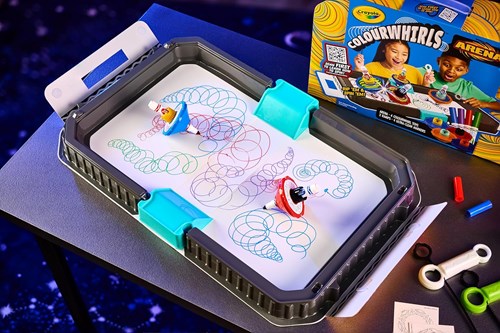 Crayola set creativa ColourWhirls Arena con 4 trottole e pennarelli-2