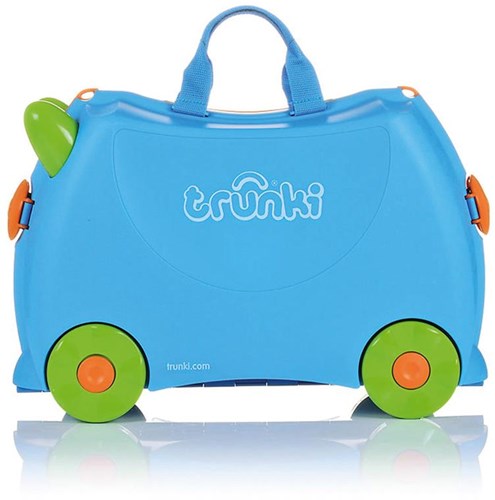 Trunki Valigia Bambini Ride-On Blu Terrance - Bagaglio a Mano con Ruote-3