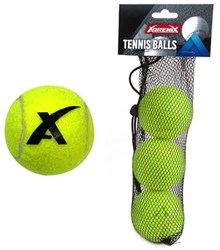 Palline da tennis con rete richiudibile - giallo - 3 pezzi - giocattolo