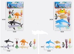 Animali oceanici set giocattolo 8 pezzi in sacchetto 32x19x6cm peluche