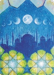 Kapitein Kalk carta Ramadan Mubarak set 5 cartoline arte lavagna