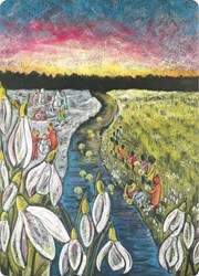 Kapitein Kalk set carte inverno arte lavagna 5 pezzi