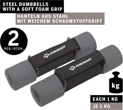 Schildkröt set manubri fitness 2x 1,0kg con cinturino regolabile-2
