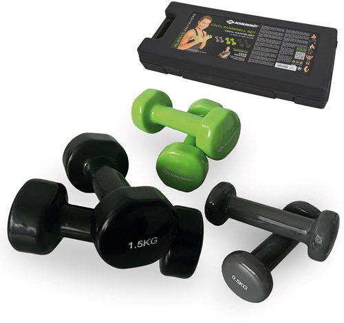 Schildkröt set manubri fitness 6 pezzi con rivestimento in vinile e valigetta