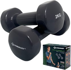 Schildkröt manubri fitness set 2x2kg - pesi in vinile grigi
