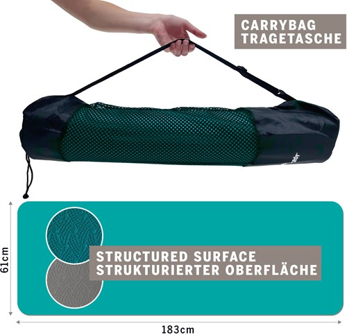 Schildkröt tappetino yoga antiscivolo bicolore 4mm antracite blu senza PVC-3
