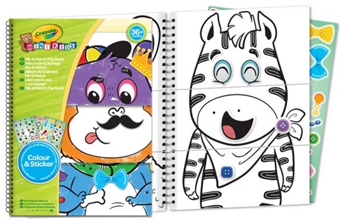 Crayola libro da colorare Mini Kids Flip Book con adesivi e 30 pagine