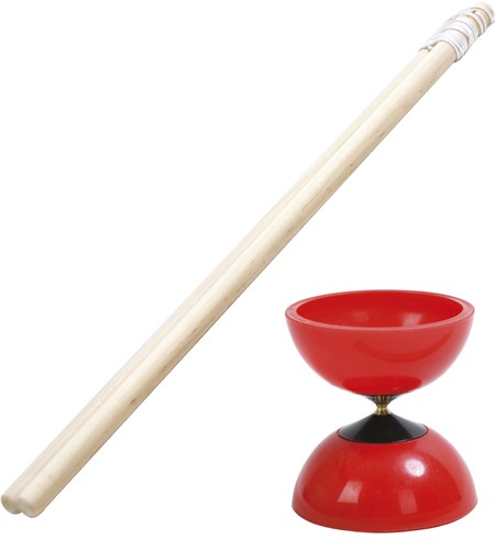 Schildkröt set diabolo per bambini principianti rosso con bastoncini in legno