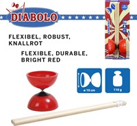 Schildkröt set diabolo per bambini principianti rosso con bastoncini in legno-2