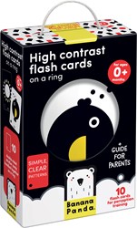 Banana Panda Banana Panda 10 Schede per libri per bambini ad alto contrasto con 20 immagini / Libretto giocattolo per bambini in bianco e nero da 0 mesi - 9x14cm