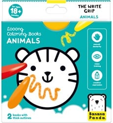 Banana Panda Libro da colorare looong: La scrittura gestisce gli animali 18m+