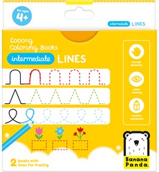 Banana Panda Libro da colorare looong: Pronto per disegnare linee intermedie 4+