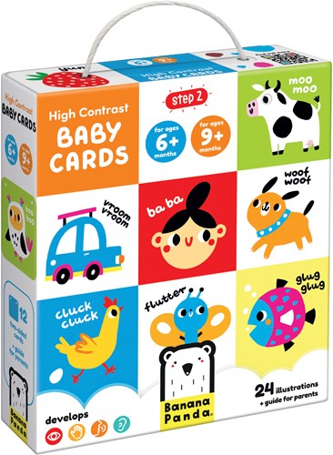 Banana Panda Carte per neonati ad alto contrasto 6m+ 9m+