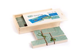 Bajo puzzle in legno Rane & Aerei - doppio lato - 10 pezzi