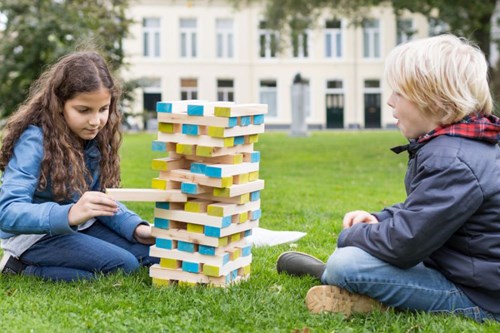 BS Toys Giant Tumble Tower - Torre impilabile XXL in legno Gioco da esterno-3