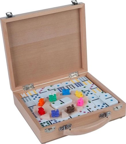 Longfield Games Domino D12 - Treno messicano in scatola di legno-2