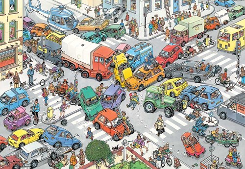 Jan van Haasteren puzzle caos traffico 3000 pezzi puzzle cartoon adulti-2