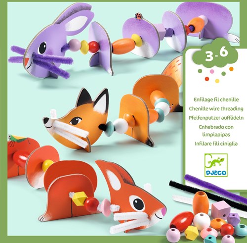 Djeco LES PETITS - ENFILAGE Enfilage - Animaux mignons - FSC MIX