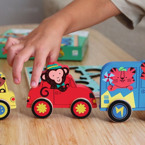 Djeco PUZZLES BOIS - PUZZLES RELIEF Puzz & Roll Color - FSC 100%
