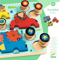 Djeco PUZZLES BOIS - PUZZLES RELIEF Puzz & Roll Color - FSC 100%