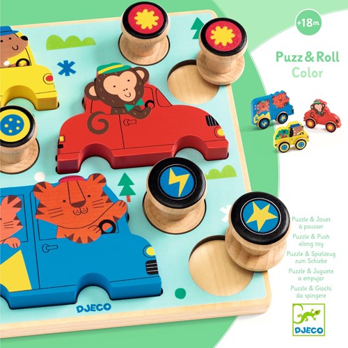 Djeco PUZZLES BOIS - PUZZLES RELIEF Puzz & Roll Color - FSC 100%