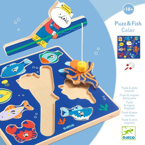 Djeco PUZZLES BOIS - PUZZLES RELIEF Puzz & Fish Color - FSC 100%