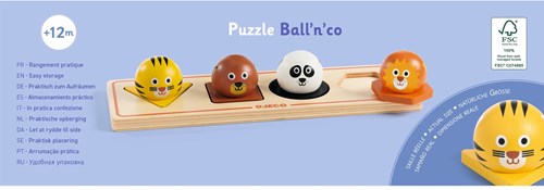 Djeco PUZZLES BOIS - PUZZLES GROS BOUTONS Ball'n'Co - FSC 100%