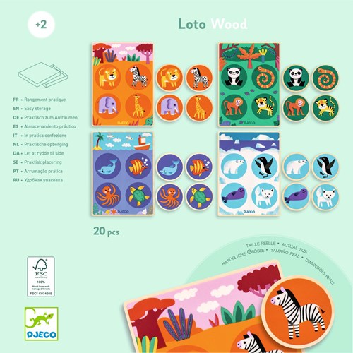 Djeco JEUX  EDUCATIFS BOIS - JEUX EDUCATIFS BOIS Loto Wood - FSC 100%