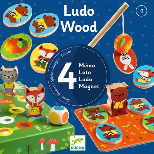 Djeco JEUX  EDUCATIFS BOIS - JEUX EDUCATIFS BOIS LudoWood - 4 games - FSC 100%