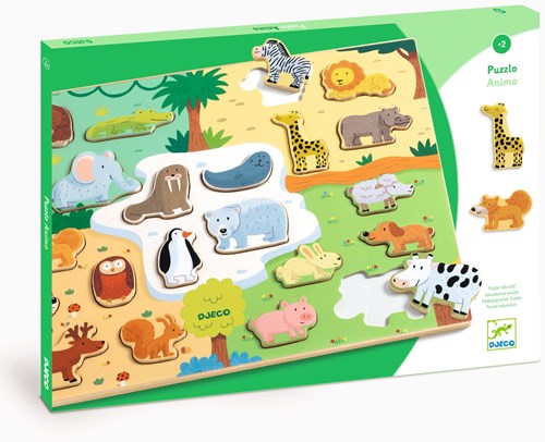 Djeco PUZZLES BOIS - PUZZLOS Puzzlo Animo - FSC 100%