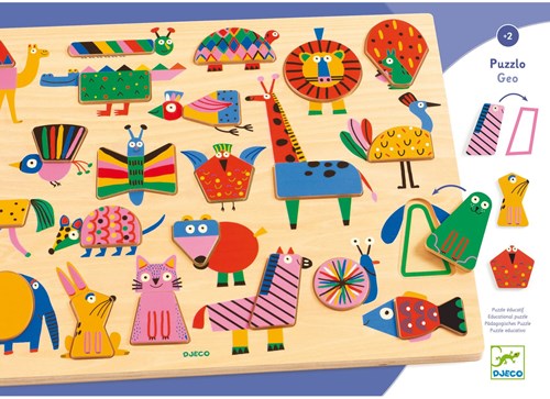 Djeco PUZZLES BOIS - PUZZLOS Puzzlo Geo - FSC 100%