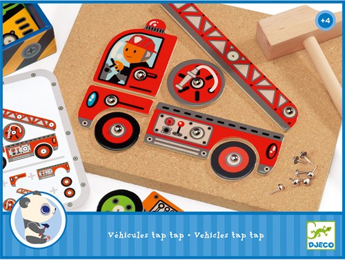 Djeco JEUX  EDUCATIFS BOIS - JEUX DE TAP TAP Tap tap véhicules - FSC 100%