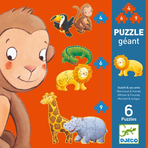Djeco PUZZLES - PUZZLES EVOLUTIFS Ouistiti & ses amis - FSC MIX