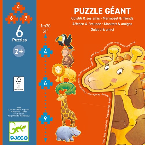 Djeco PUZZLES - PUZZLES EVOLUTIFS Ouistiti & ses amis - FSC MIX