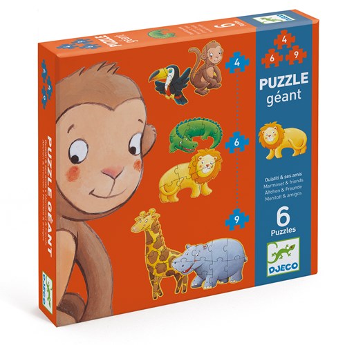 Djeco PUZZLES - PUZZLES EVOLUTIFS Ouistiti & ses amis - FSC MIX