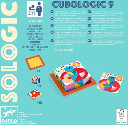Djeco JEUX - SOLOGIC Cubologic 9 - FSC 100%