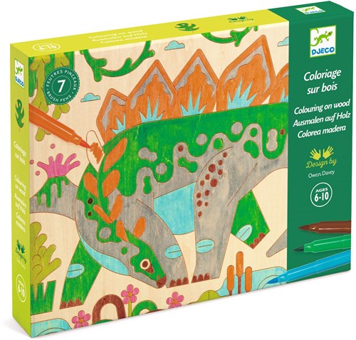 Djeco LES PLUS GRANDS - DESSINS & COLORIAGES Dino world - FSC MIX (PACKAGING)