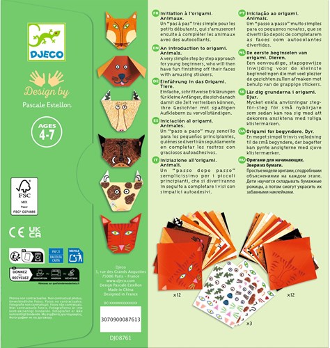 Djeco LES PETITS CADEAUX DES GRANDS - ORIGAMI Animaux - FSC MIX